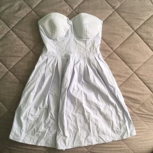 Baby blue strapless dress